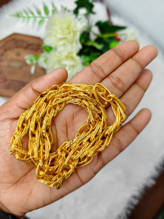Men’s Elite Gold-Plated Chain – Modern Heavy-Style Design Model-1