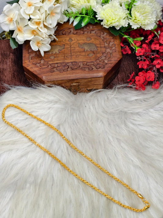 Matte Finished Women’s Gold Plated Chain – Real Gold Look | Daily Wear Elegant Chain