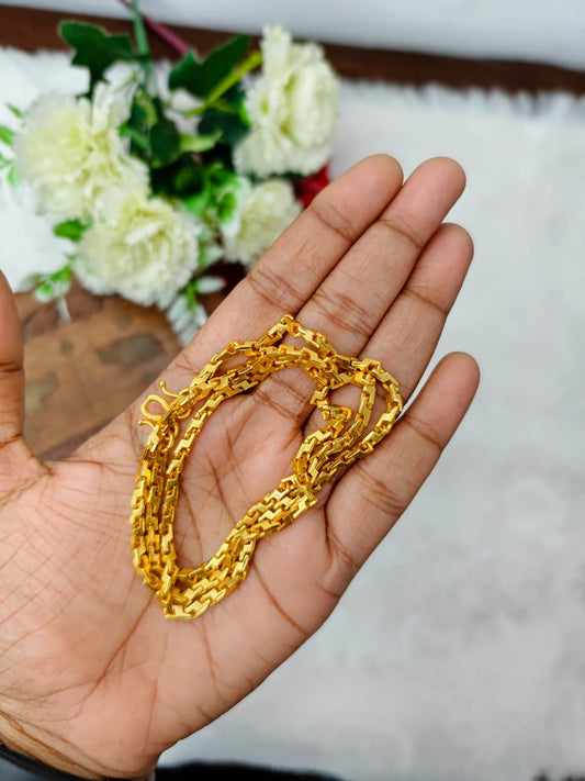 Men’s Elite Gold-Plated Chain – Modern Heavy-Style Design Model-1