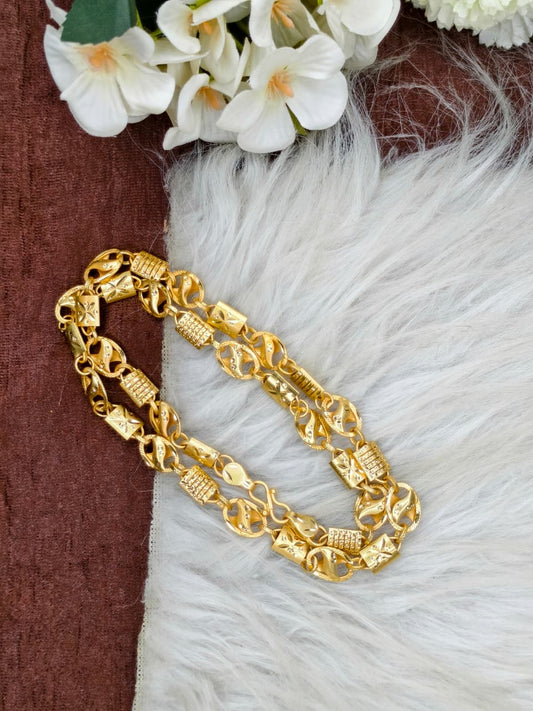 Men’s Elite Gold-Plated Chain – Modern Heavy-Style Design Model-6