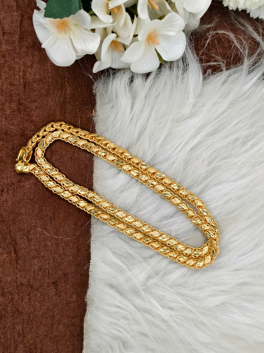 Men’s Elite Gold-Plated Chain – Modern Heavy-Style Design Model-12
