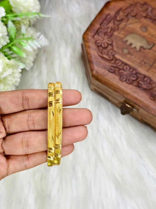 Foming-FM2-20 Stylish Women’s 1 Gram Gold Plated Bangles – Party & Daily Wear