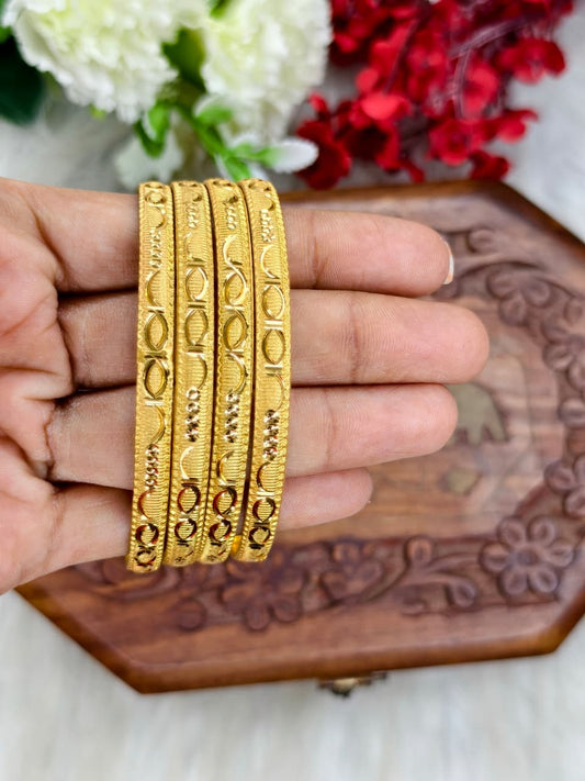 Foming-FM4-20 Stylish Women’s 1 Gram Gold Plated Bangles – Party & Daily Wear