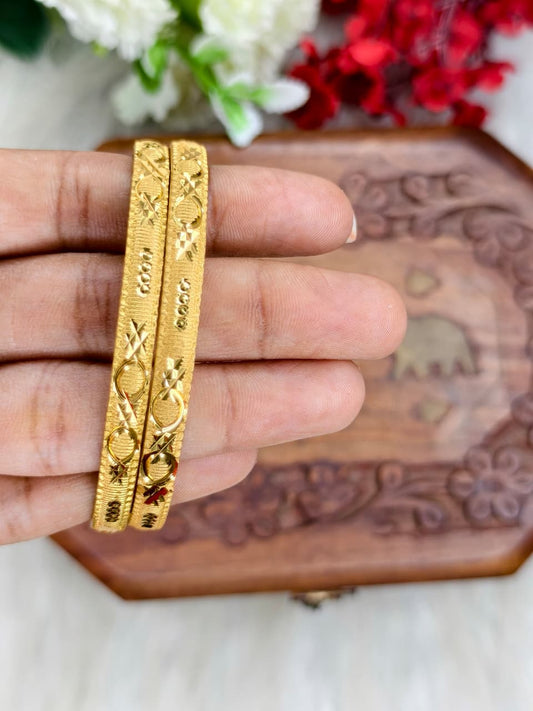 Foming-FM5-20 Stylish Women’s 1 Gram Gold Plated Bangles – Party & Daily Wear