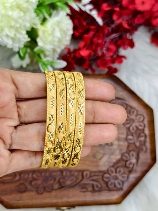 Foming-FM5-20 Stylish Women’s 1 Gram Gold Plated Bangles – Party & Daily Wear