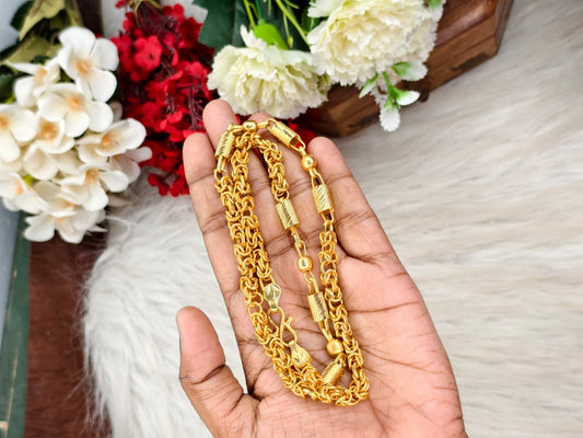 Royal Men’s Gold Chain – Luxury Finish & Unique Pattern