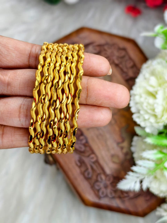 Foming Nelivu-T-1 Stylish Women’s 1 Gram Gold Plated Bangles – Party & Daily Wear
