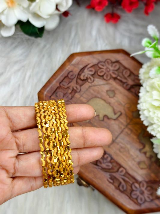 Foming Nelivu-N-11 Stylish Women’s 1 Gram Gold Plated Bangles – Party & Daily Wear