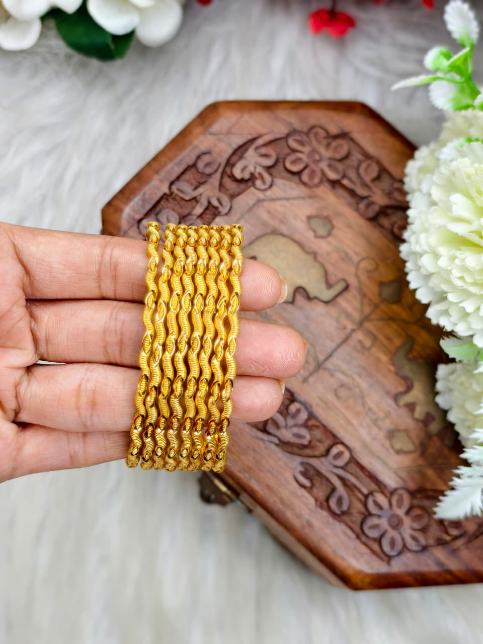 Foming Nelivu-2 Stylish Women’s 1 Gram Gold Plated Bangles – Party & Daily Wear
