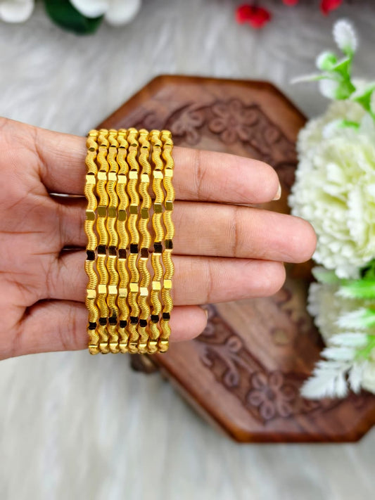 Foming Nelivu-3 Stylish Women’s 1 Gram Gold Plated Bangles – Party & Daily Wear