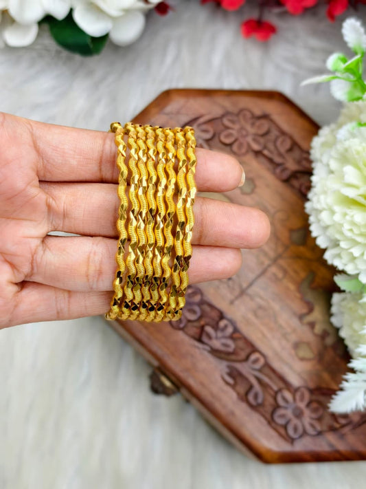 Foming Nelivu-4 Stylish Women’s 1 Gram Gold Plated Bangles – Party & Daily Wear