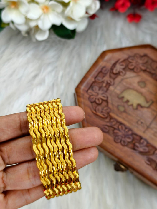 Foming Nelivu-5 Stylish Women’s 1 Gram Gold Plated Bangles – Party & Daily Wear