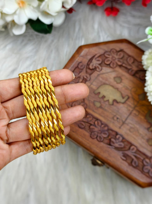 Foming Nelivu-T-6 Stylish Women’s 1 Gram Gold Plated Bangles – Party & Daily Wear