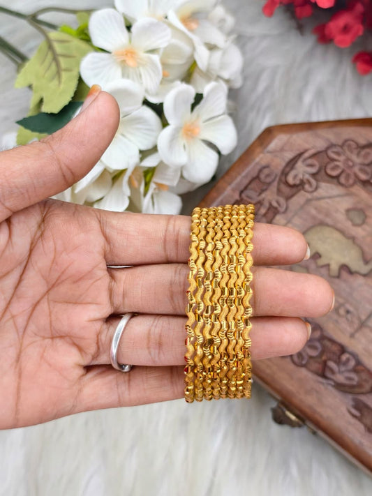 Foming Nelivu-N-7 Stylish Women’s 1 Gram Gold Plated Bangles – Party & Daily Wear