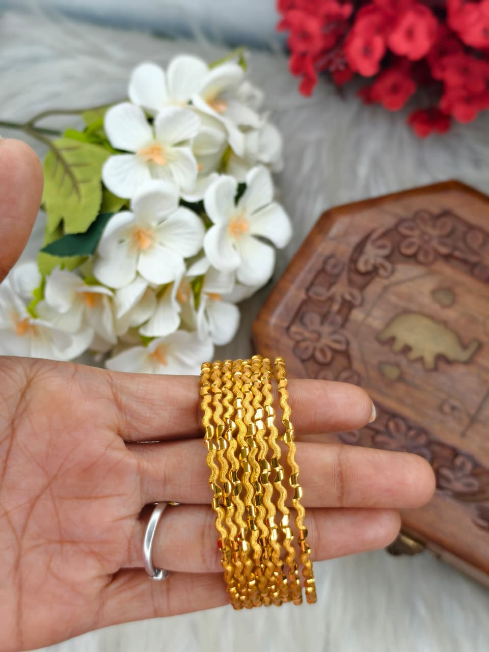 Foming Nelivu-N-8 Stylish Women’s 1 Gram Gold Plated Bangles – Party & Daily Wear