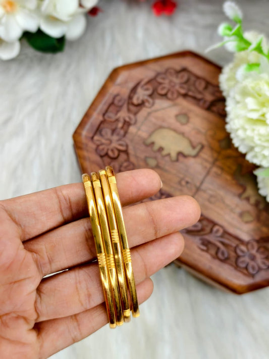 Foming-plain-13 Stylish Women’s 1 Gram Gold Plated Bangles – Party & Daily Wear