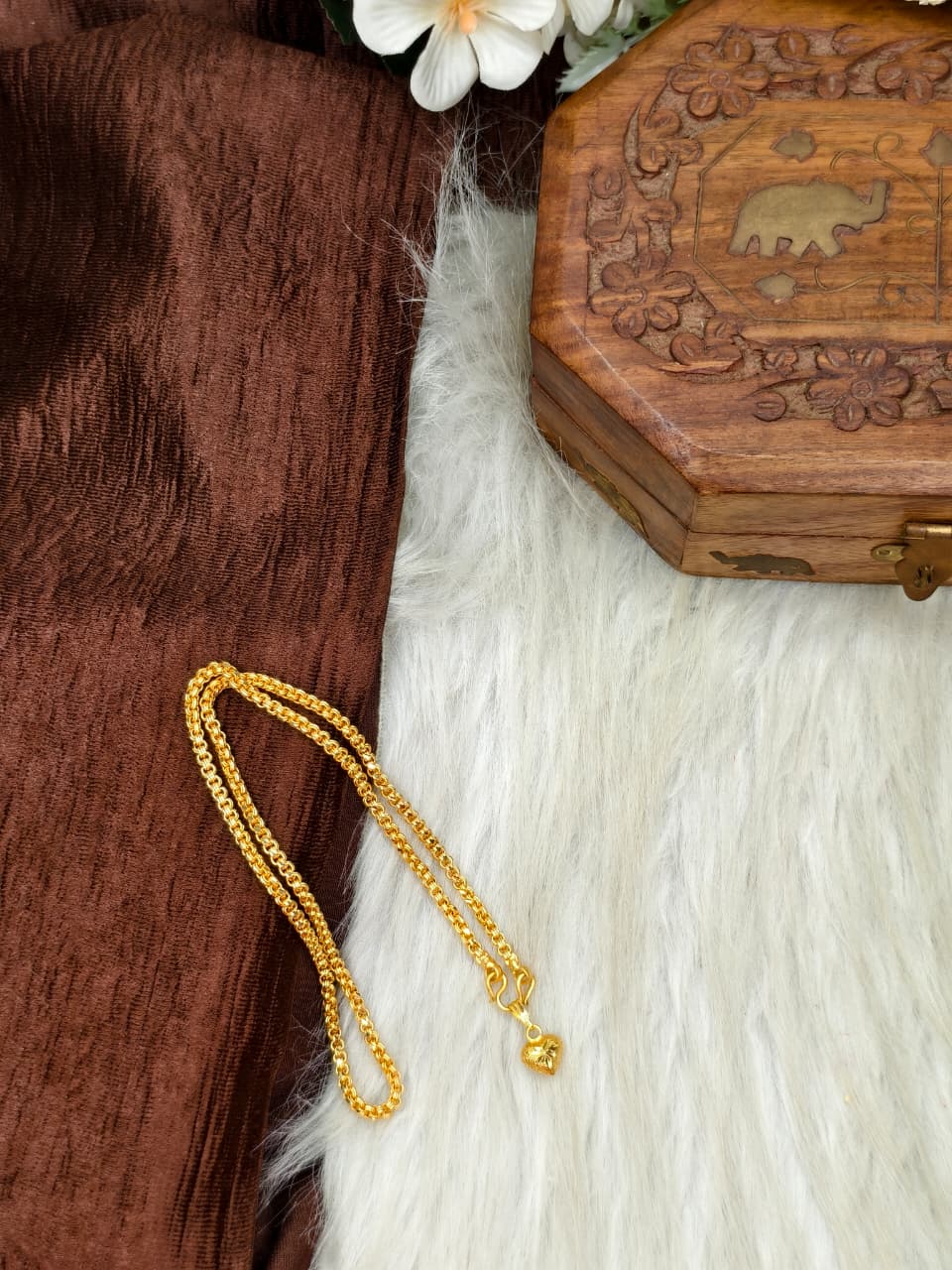 ✨ Elegant 1 Gram Gold-Plated Women’s Chain | 18 Inch Lightweight Necklace ✨