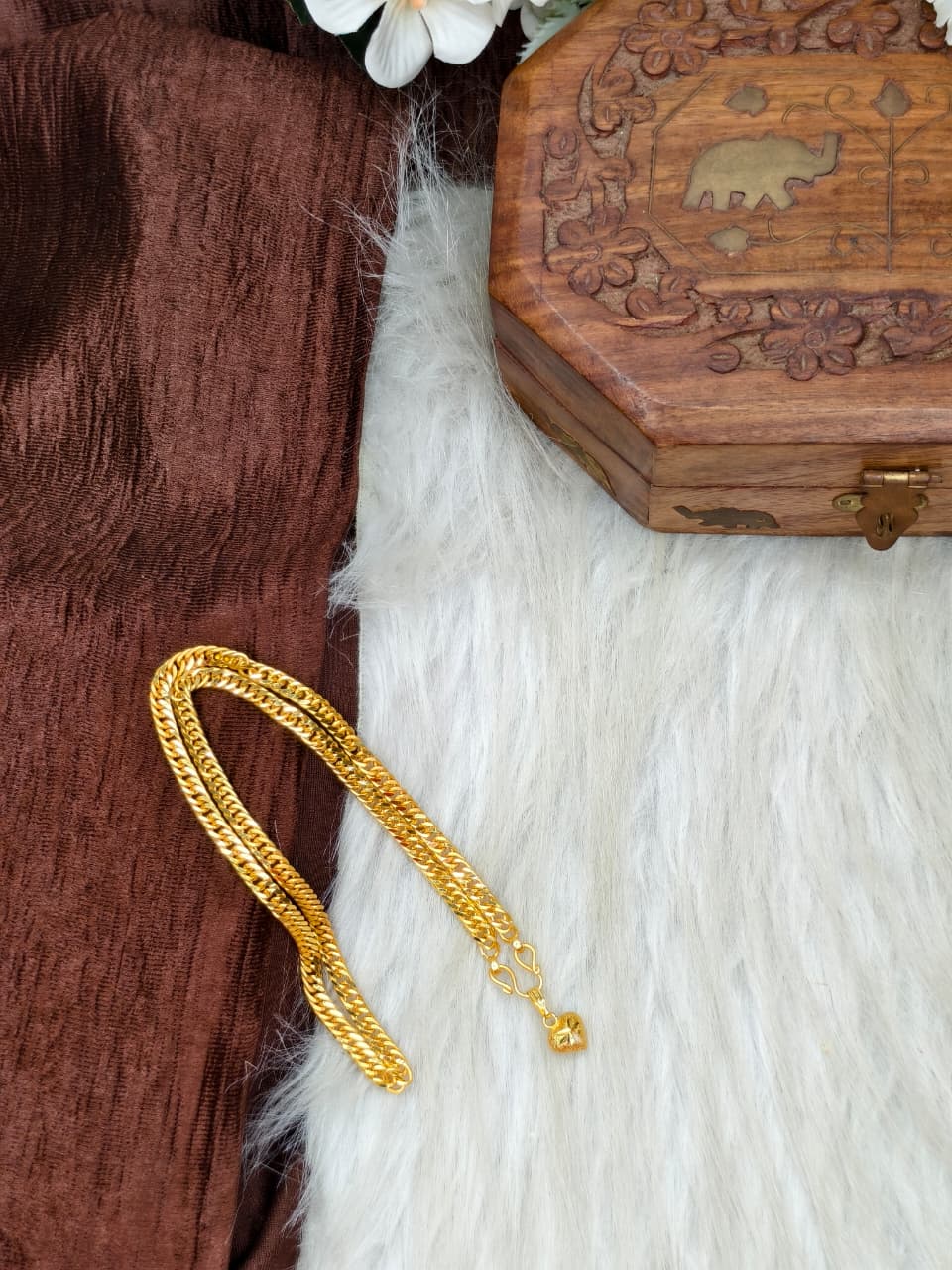 ✨ Elegant 1 Gram Gold-Plated Women’s Chain | 18 Inch Lightweight Necklace Model-9 ✨