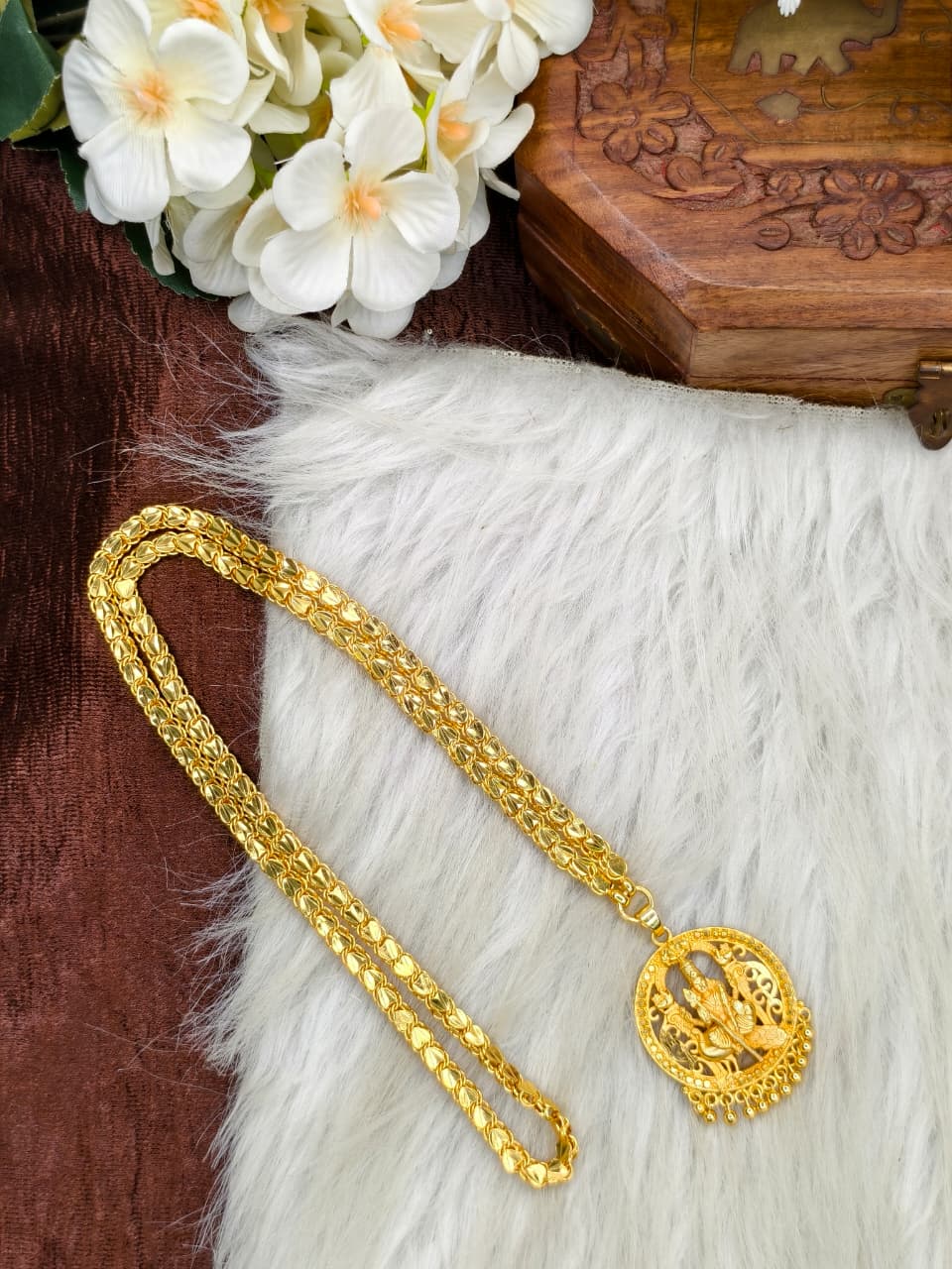 ✨plain  Dollar Matte Finish Chain – Gold Plated Jewellery for Women✨