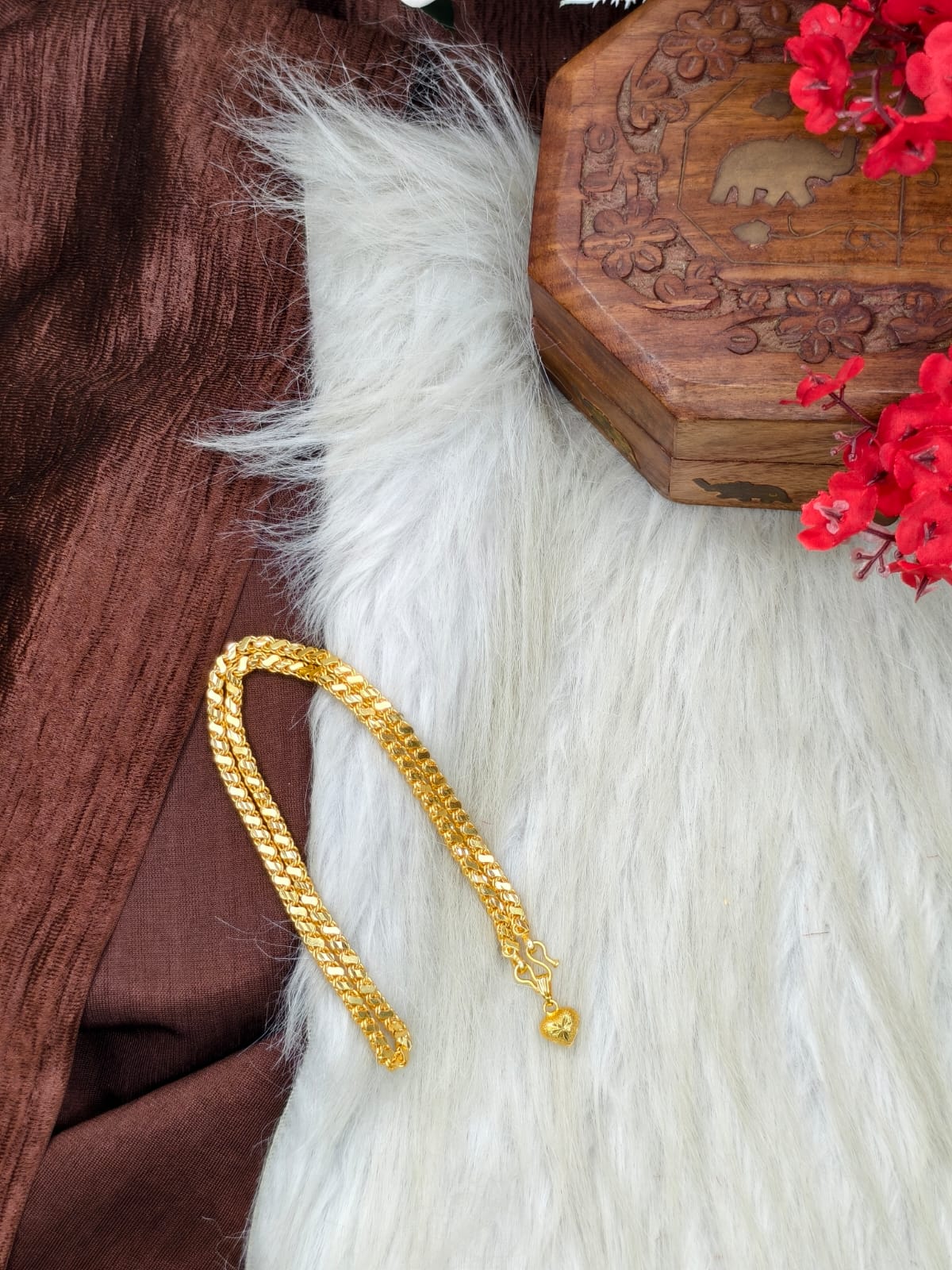 ✨ Elegant 1 Gram Gold-Plated Women’s Chain | 18 Inch Lightweight Necklace Model-23 ✨