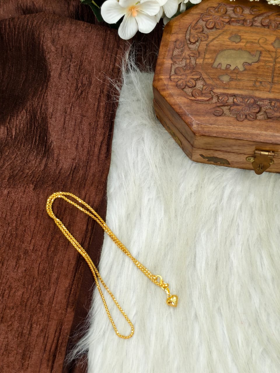 ✨ Elegant 1 Gram Gold-Plated Women’s Chain | 18 Inch Lightweight Necklace Model-7 ✨