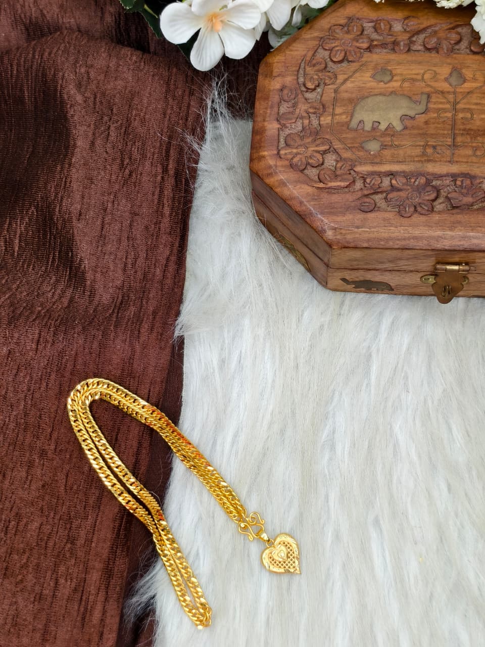✨ Elegant 1 Gram Gold-Plated Women’s Chain | 18 Inch Lightweight Necklace Model-9 ✨