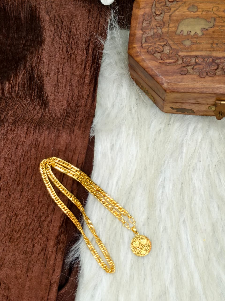 ✨ Elegant 1 Gram Gold-Plated Women’s Chain | 18 Inch Lightweight Necklace Model-9 ✨