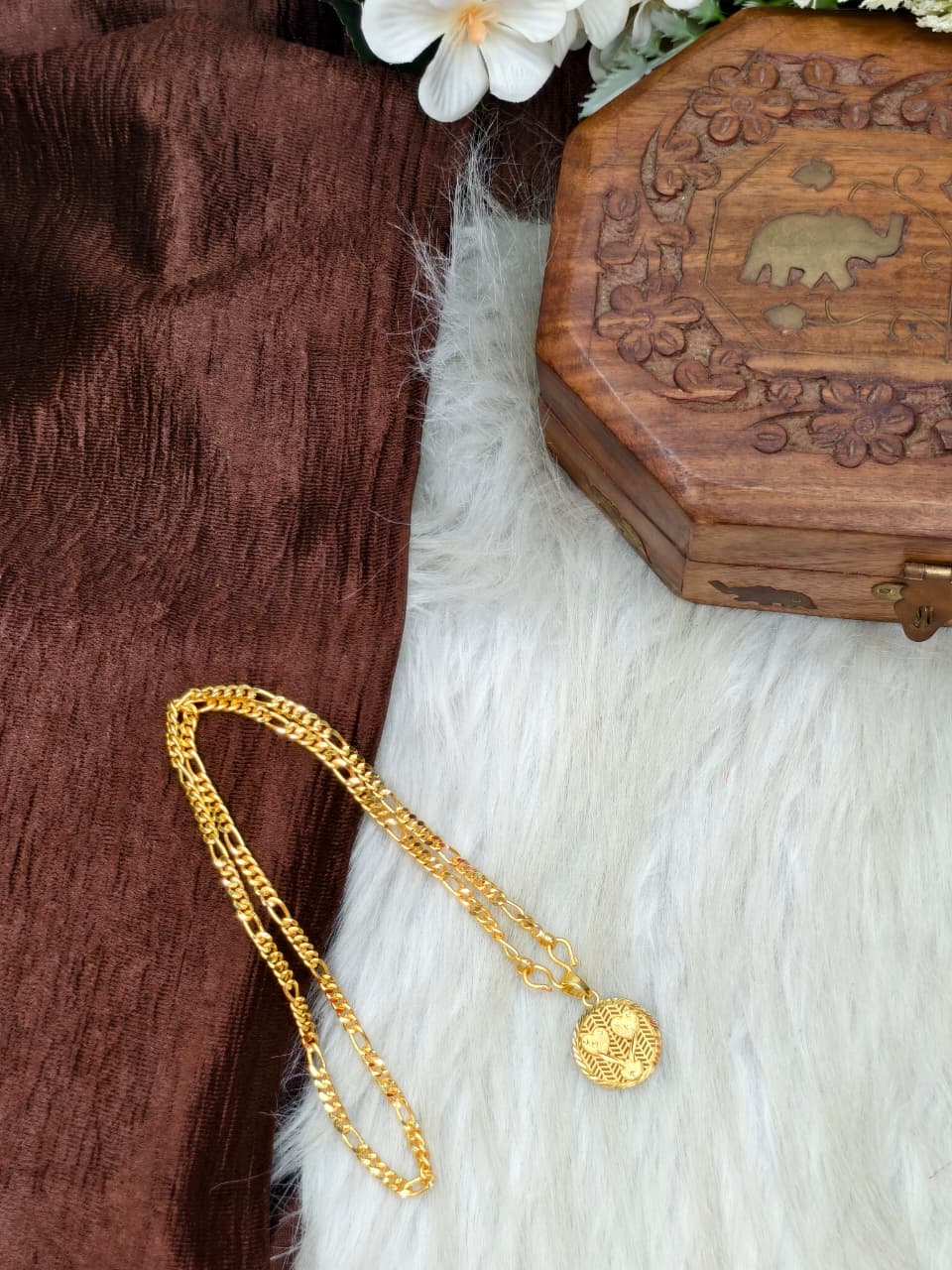 ✨ Elegant 1 Gram Gold-Plated Women’s Chain | 18 Inch Lightweight Necklace Model-12 ✨