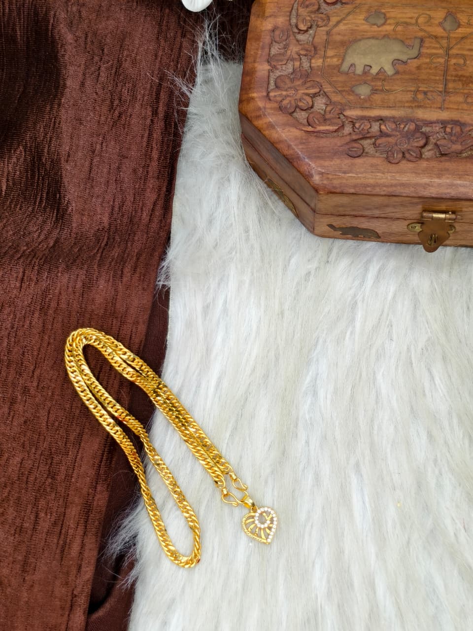 ✨ Elegant 1 Gram Gold-Plated Women’s Chain | 18 Inch Lightweight Necklace Model-9 ✨