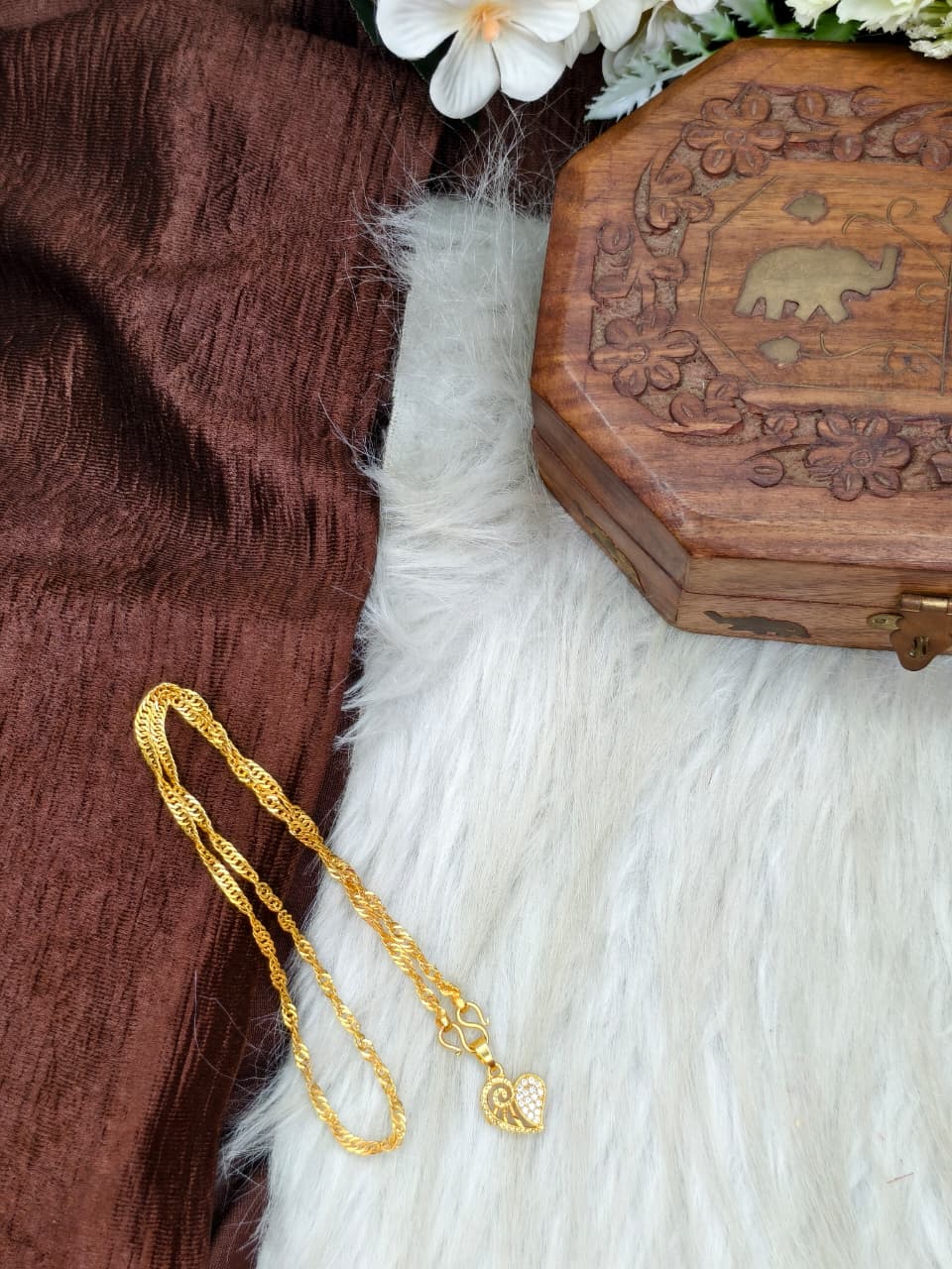 ✨ Elegant 1 Gram Gold-Plated Women’s Chain | 18 Inch Lightweight Necklace Model-14 ✨