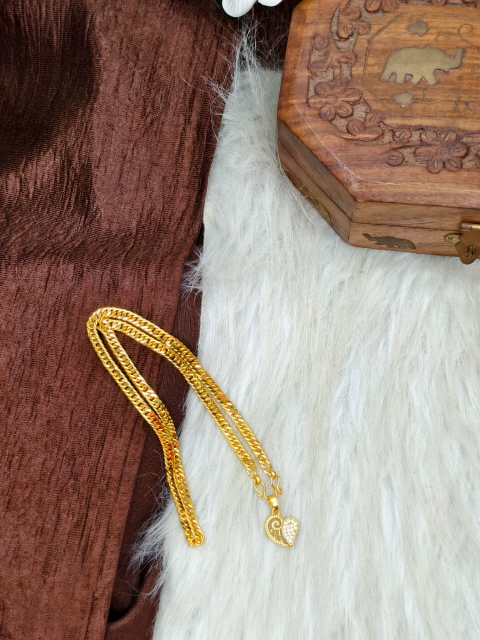 ✨ Elegant 1 Gram Gold-Plated Women’s Chain | 18 Inch Lightweight Necklace Model-9 ✨