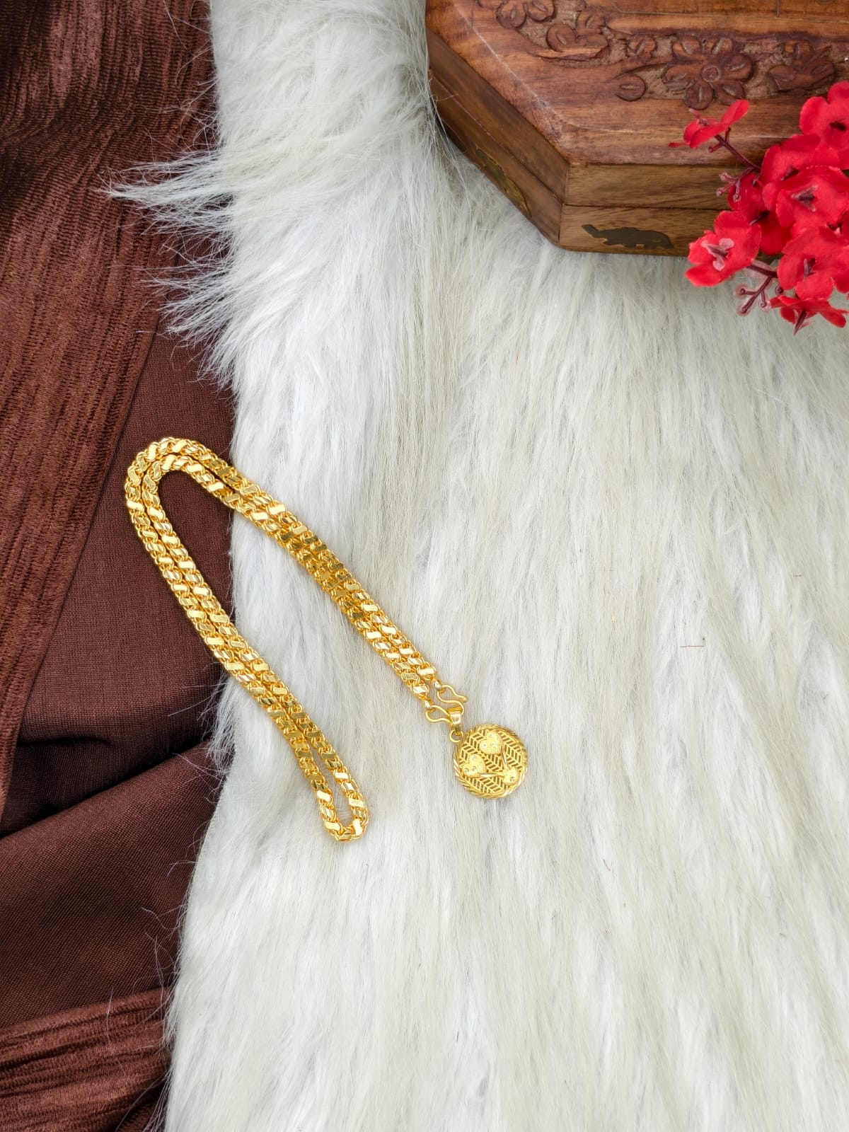 ✨ Elegant 1 Gram Gold-Plated Women’s Chain | 18 Inch Lightweight Necklace Model-23 ✨