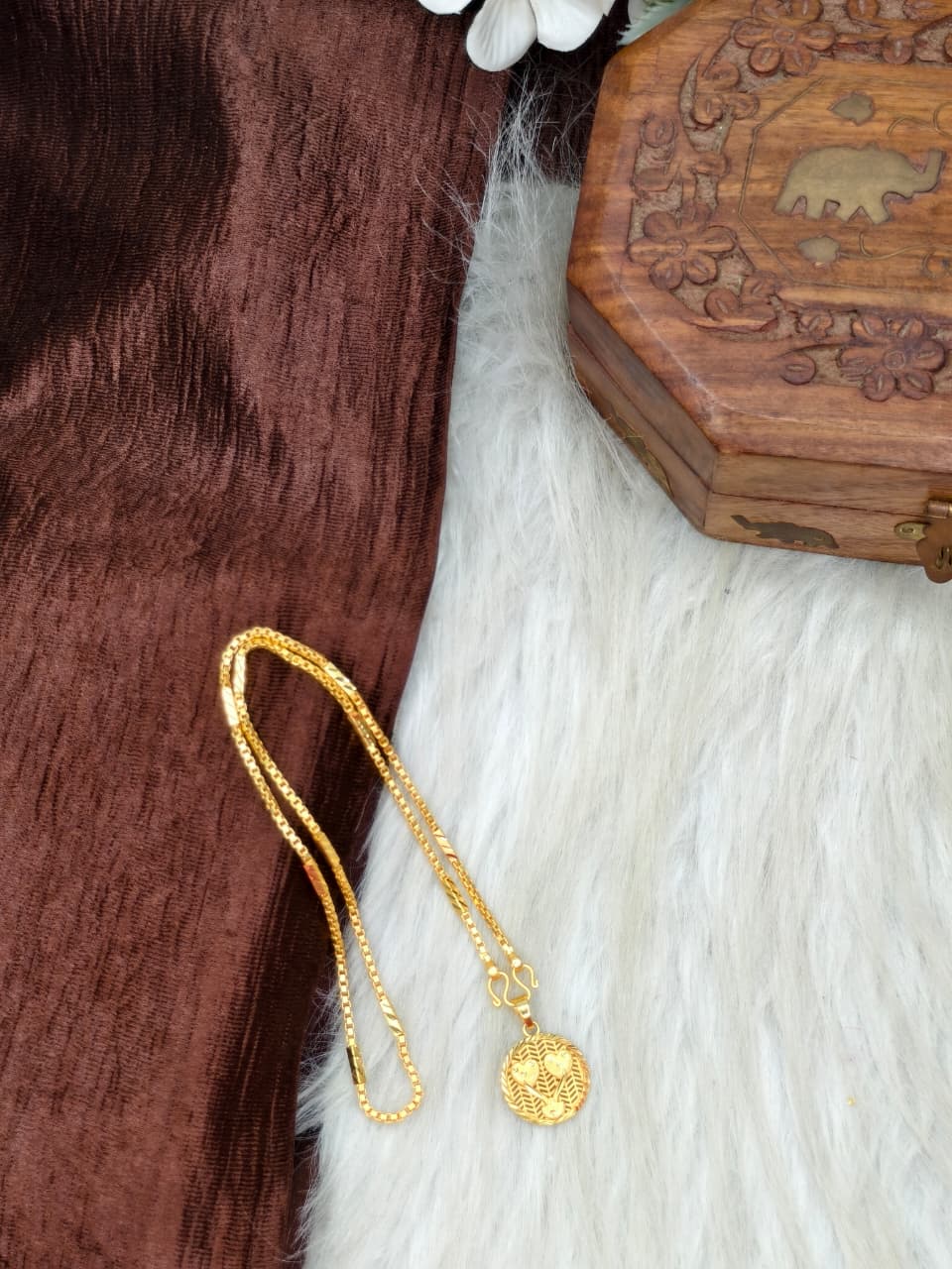 ✨ Elegant 1 Gram Gold-Plated Women’s Chain | 18 Inch Lightweight Necklace Model-8 ✨