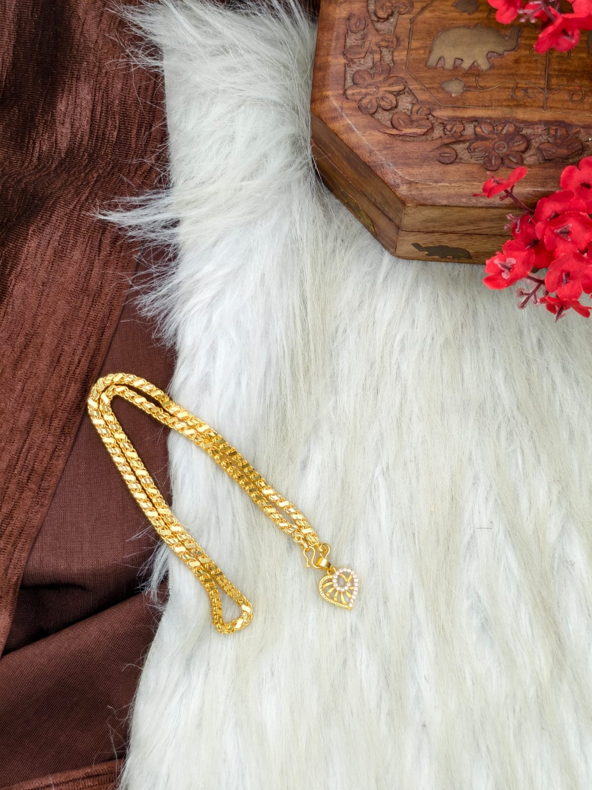 ✨ Elegant 1 Gram Gold-Plated Women’s Chain | 18 Inch Lightweight Necklace Model-23 ✨