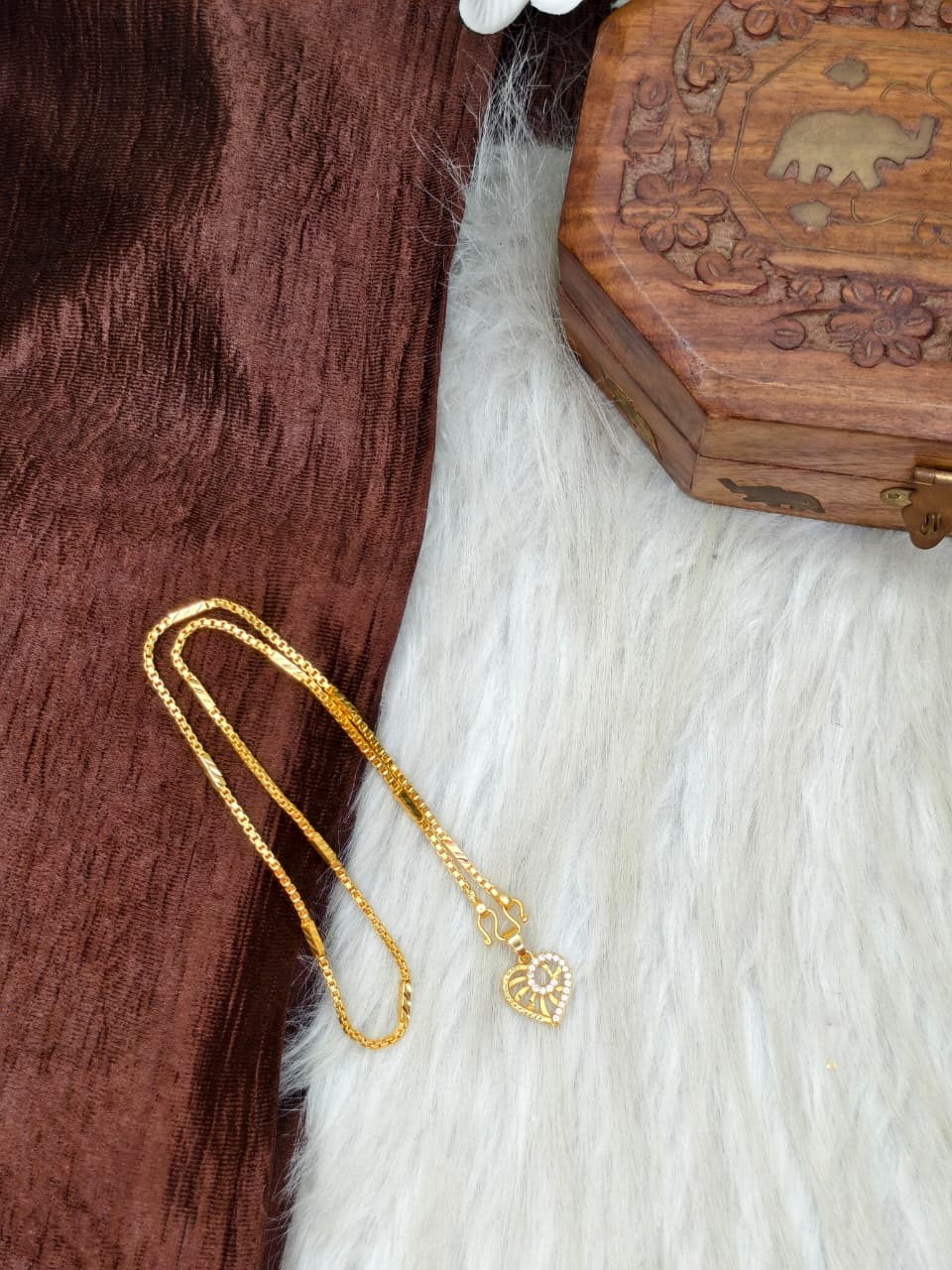 ✨ Elegant 1 Gram Gold-Plated Women’s Chain | 18 Inch Lightweight Necklace Model-8 ✨