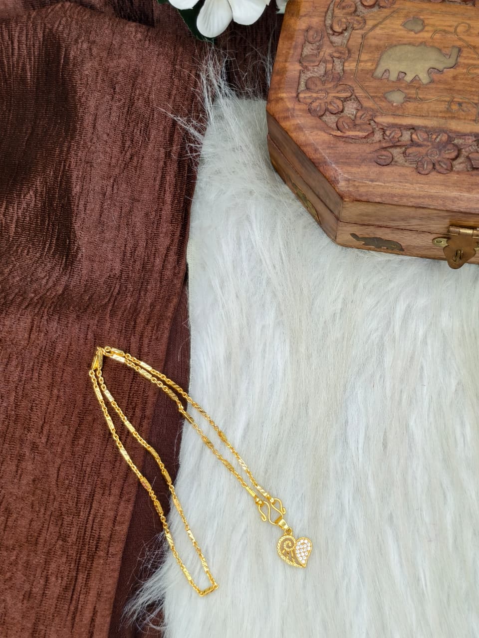 ✨ Elegant 1 Gram Gold-Plated Women’s Chain | 18 Inch Lightweight Necklace Model-6 ✨