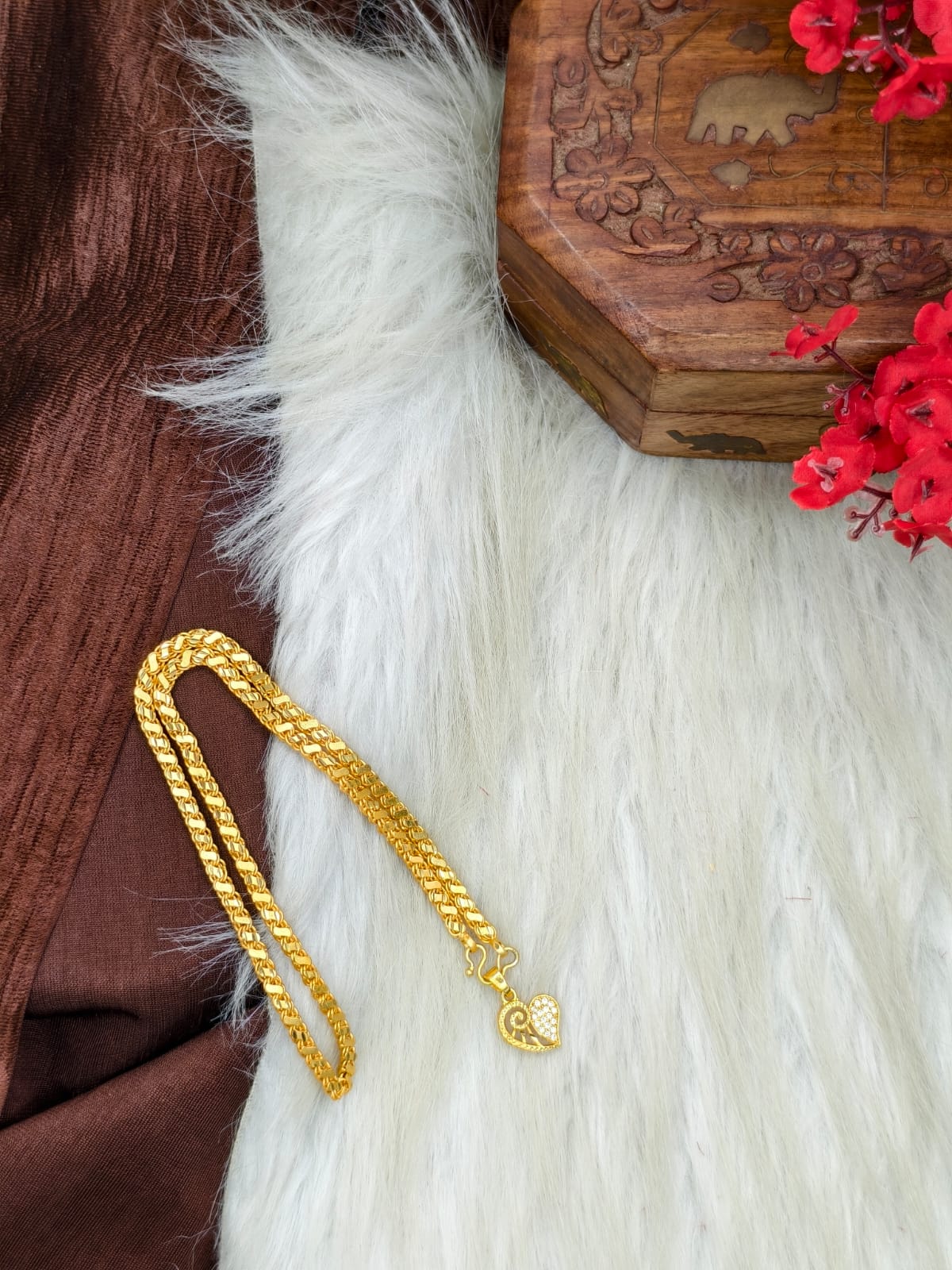 ✨ Elegant 1 Gram Gold-Plated Women’s Chain | 18 Inch Lightweight Necklace Model-23 ✨