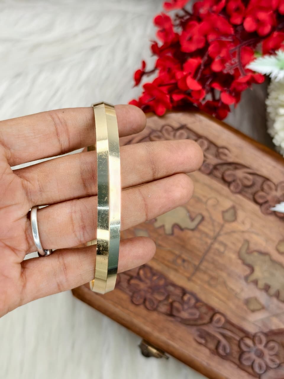 Mens Pure Impon Kaappu – Traditional Gold Look Impon Bracelet for Men | South Indian Style Kada