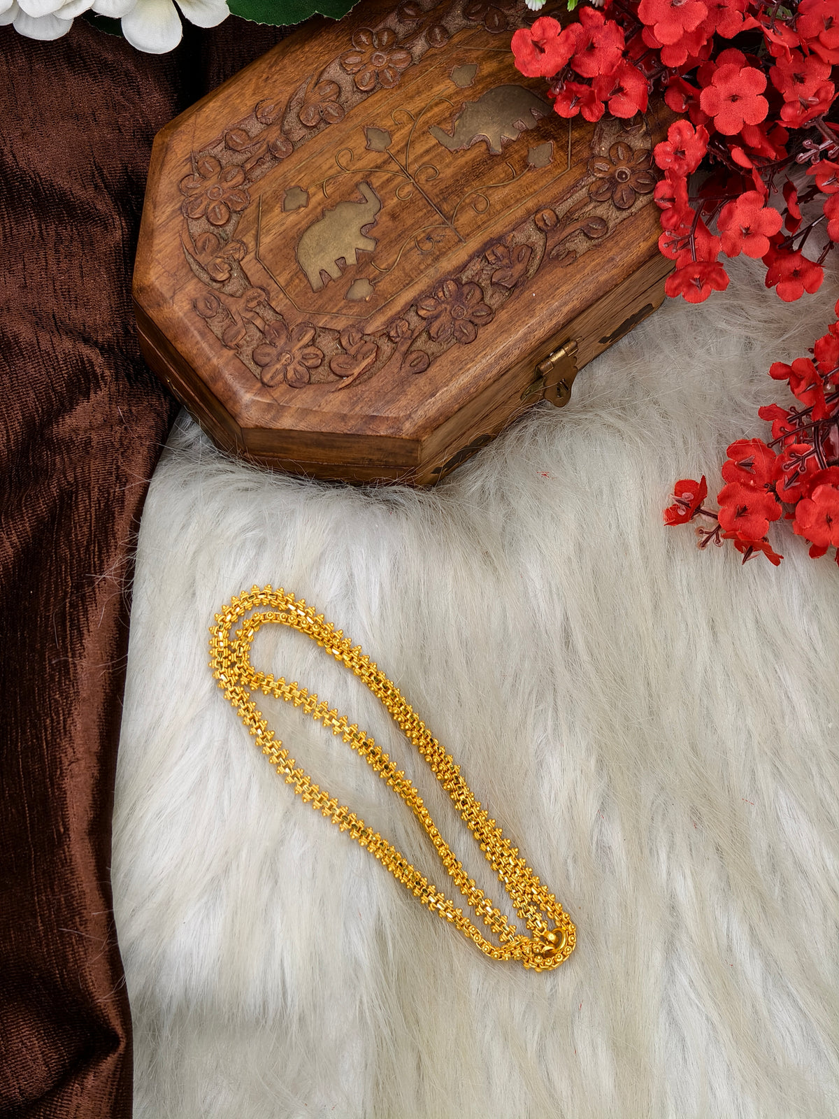 Forming matte finished (1Gram gold plated) Flat model Chain – Sindhu ...