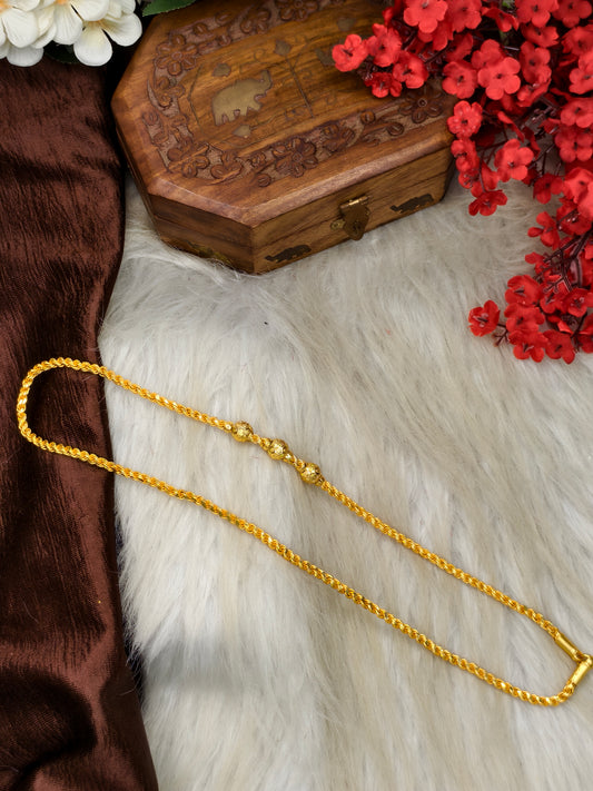 Foming Mugappu chain (1Gram Gold plated) plain Model Real gold look