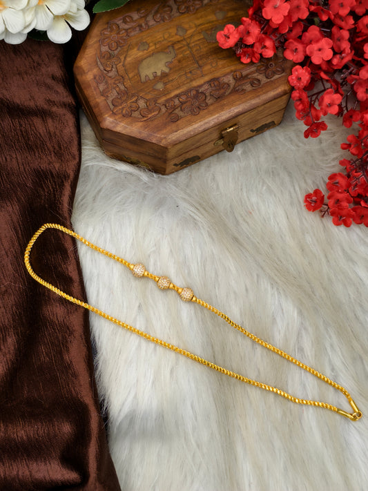 foming Mugappu chain (1Gram Gold plated) Stone Model