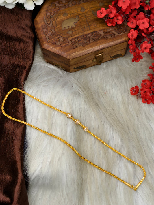 foming Mugappu chain (1Gram Gold plated) Stone Model