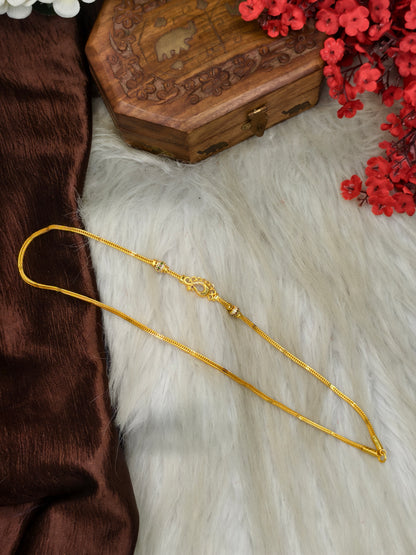 Foming Mugappu chain (1Gram Gold plated) Stone Model
