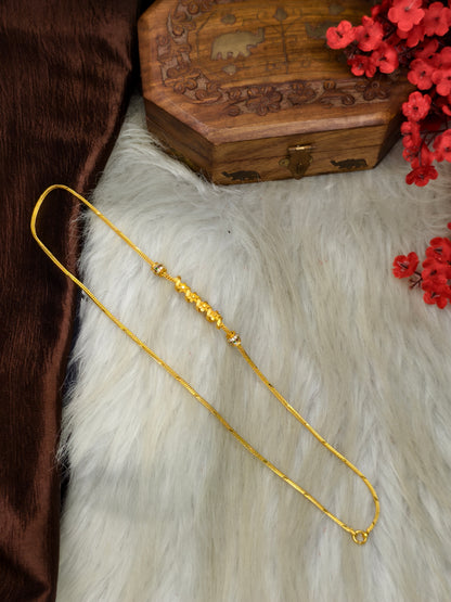 Foming Mugappu chain (1Gram Gold plated) Stone Model