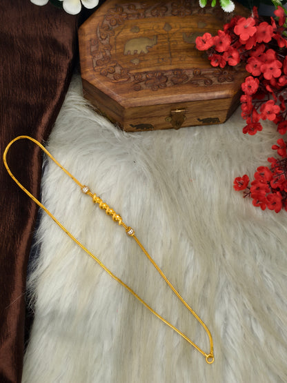 Foming Mugappu chain (1Gram Gold plated) Stone Model