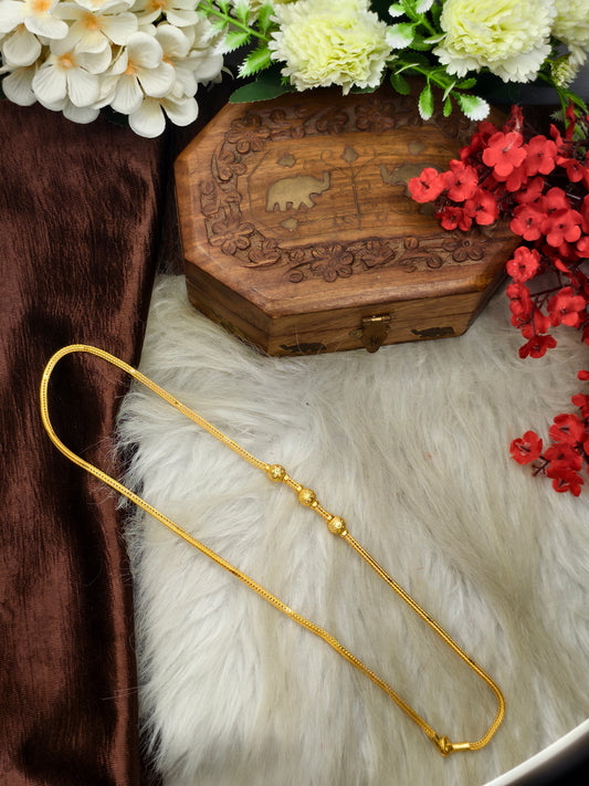 Foming Mugappu chain (1Gram Gold plated) plain Ball  Model Real gold look