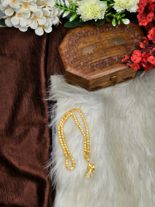 Forming matte finished (1Gram gold plated) Heart Chain With Doller