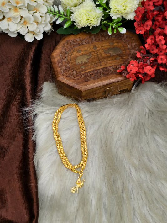 Forming matte finished (1Gram gold plated) Leaf  Chain With Doller