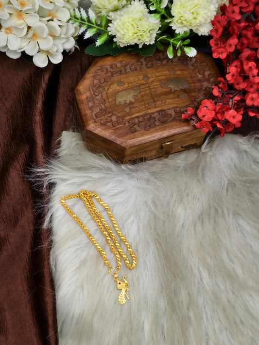 Forming matte finished (1Gram gold plated) Leaf  Chain With Doller