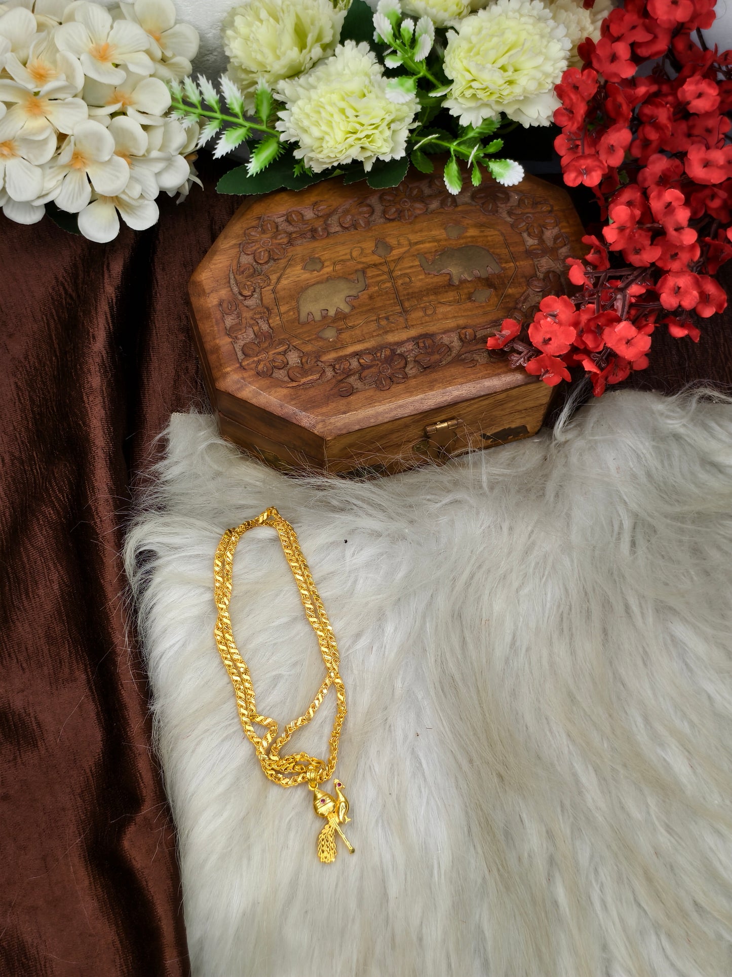 Forming matte finished (1Gram gold plated) Leaf  Chain With Doller
